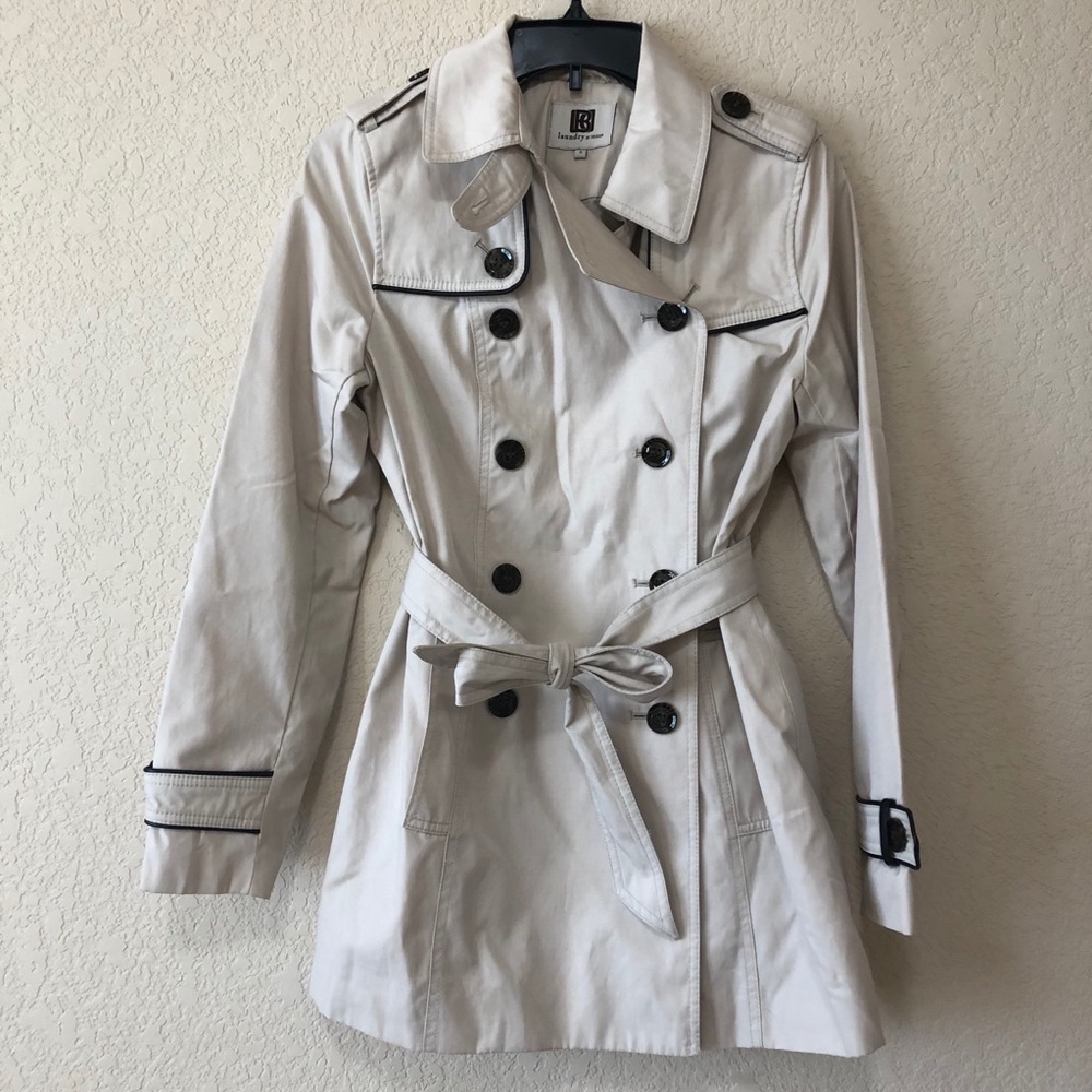 Laundry by Design Beige Trench Coat Size S NWOT